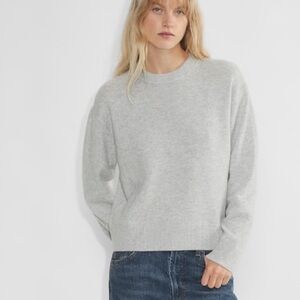 BARATON NWOT Women's Gray Cashmere Oversized Cropped Sweater size Large